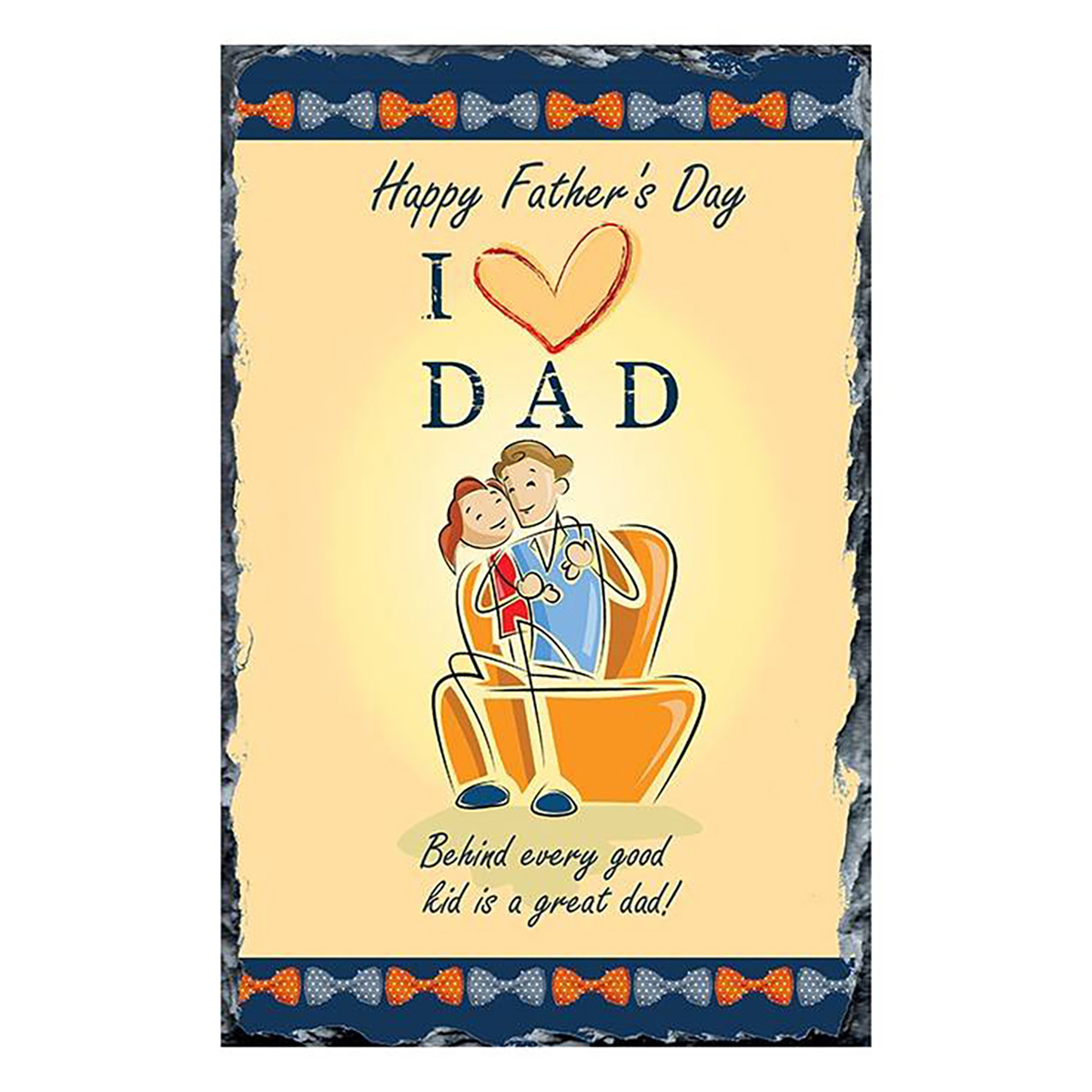 Personalised Slate and Mug Gift - Bow Ties & Hug