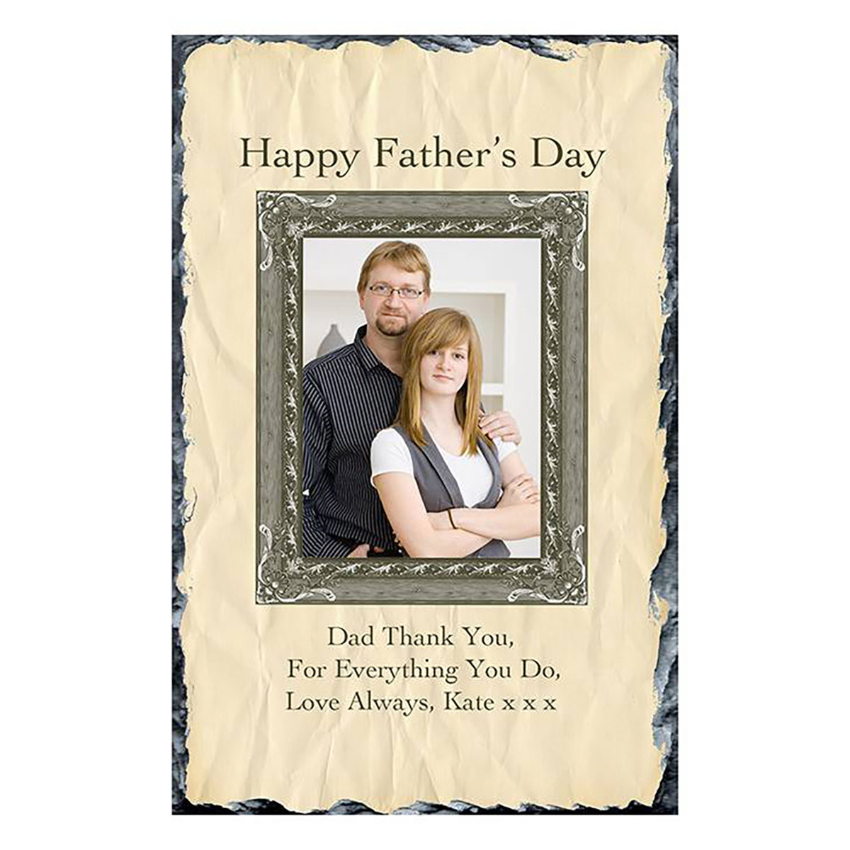 Personalised Slate & Mug Gift - Parchment with Photo