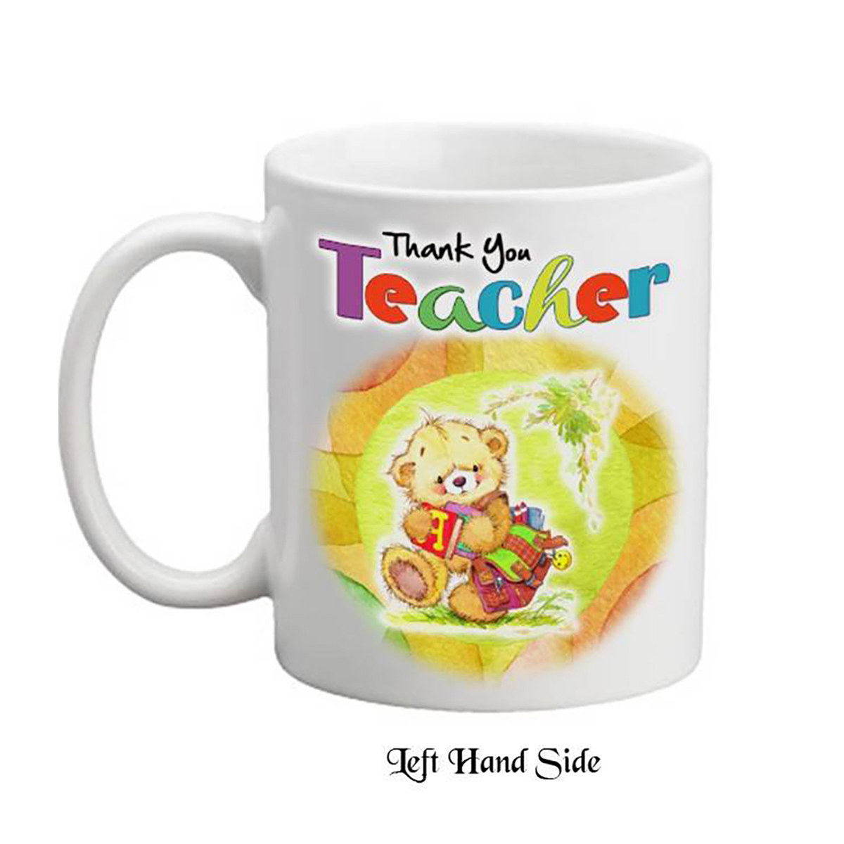 Personalised Thank You Teacher Mug Gift - Ted & School Bag