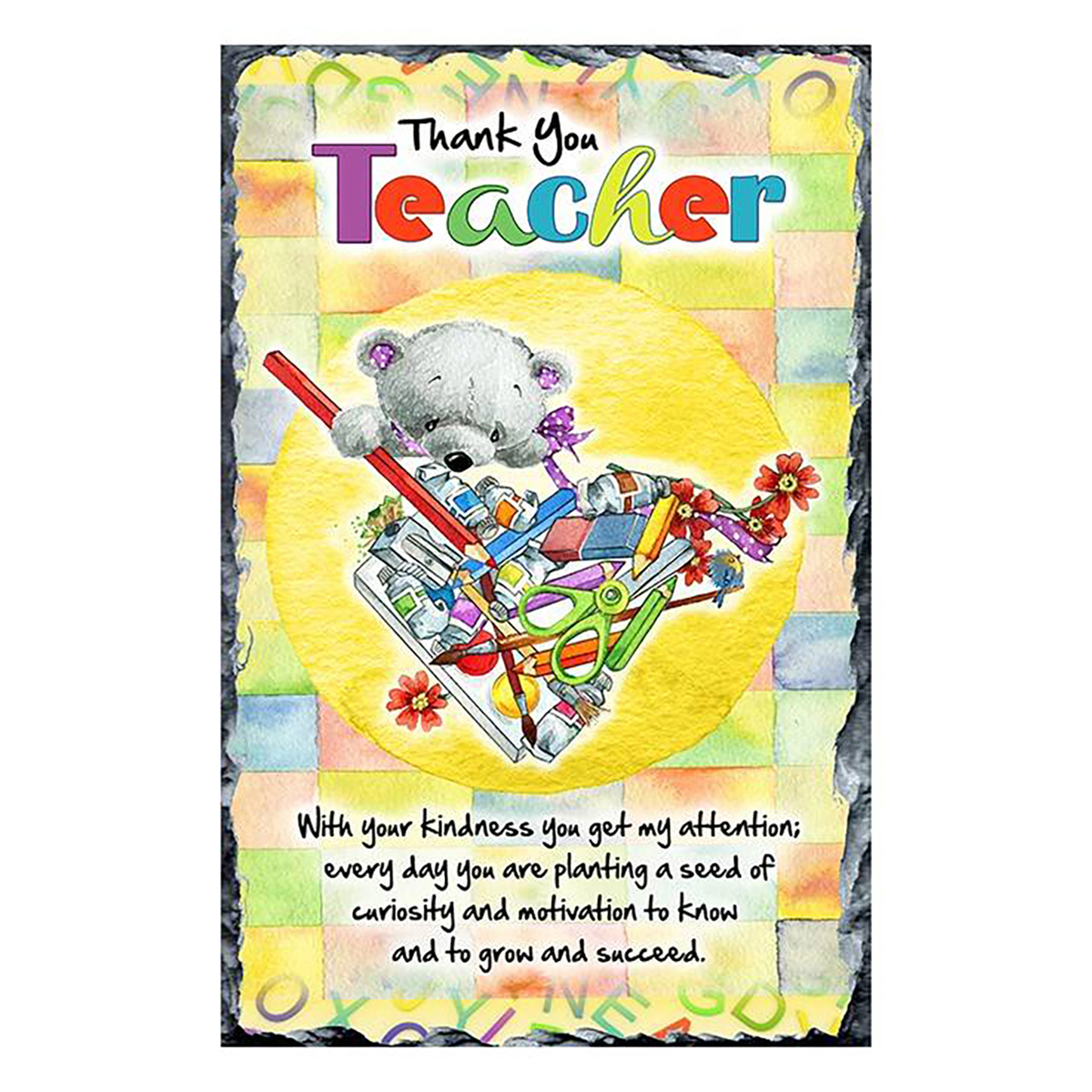 Personalised Thank You Teacher Slate Gift - Love Art Ted