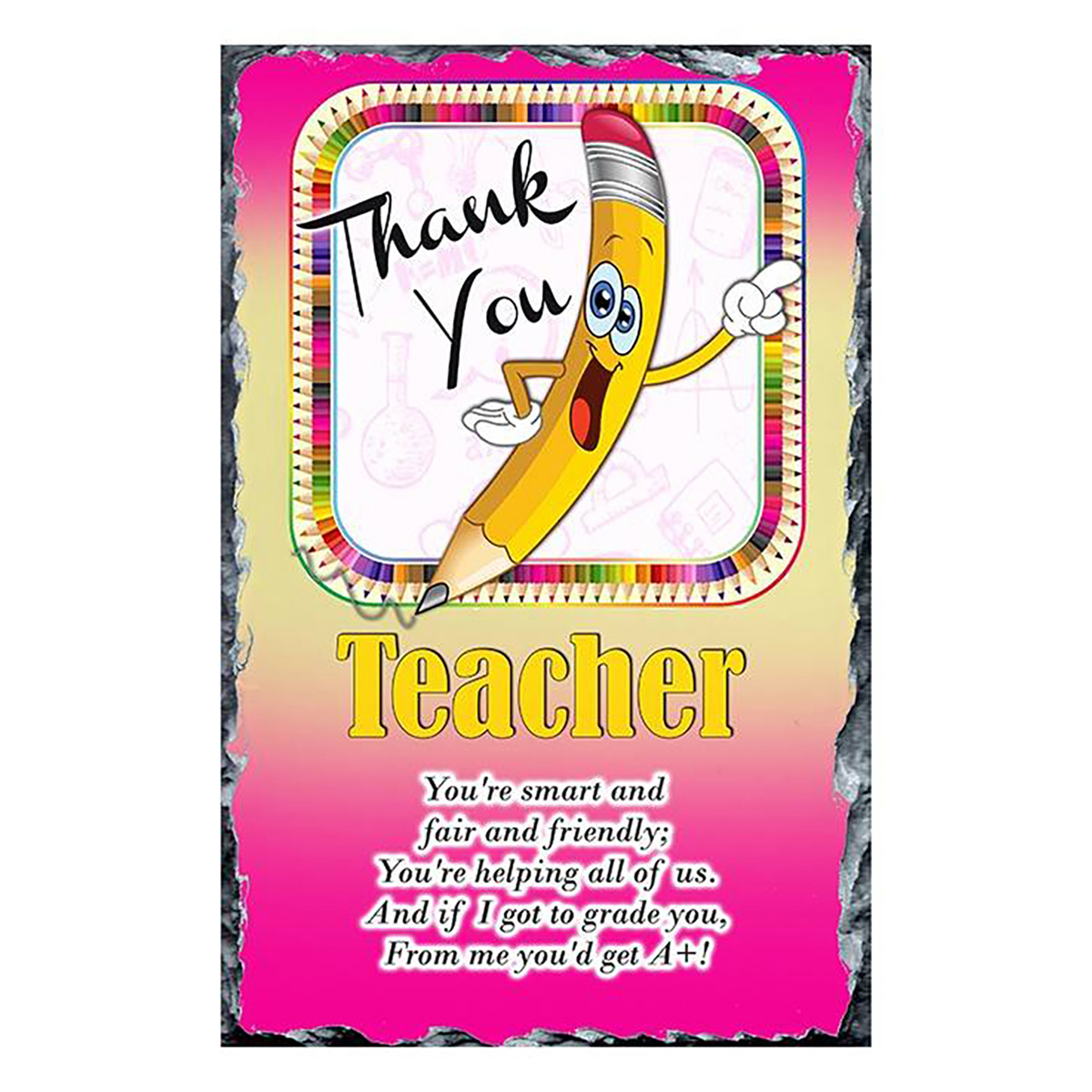 Personalised Thank You Teacher Slate Gift - Pencil