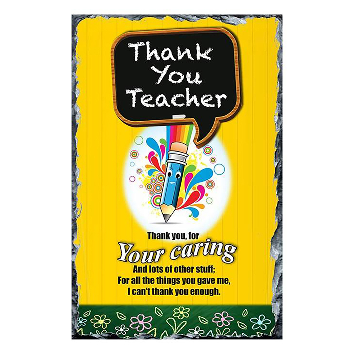 Personalised Thank You Teacher Slate Gift - Caring