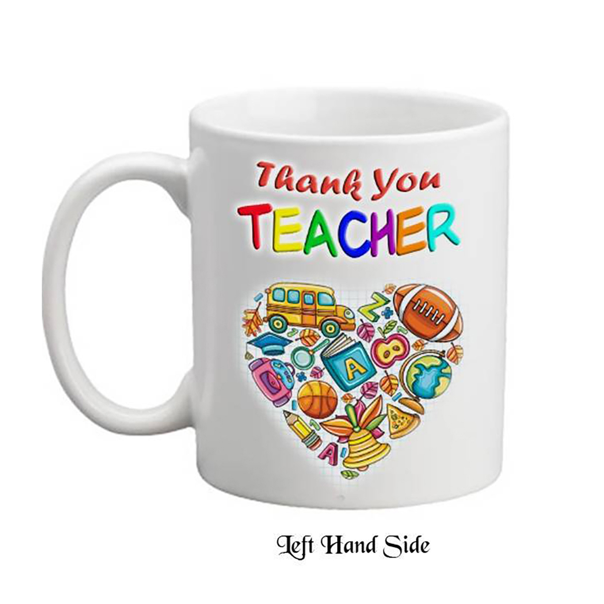 Personalised Thank You Teacher Mug Gift - Heart of School