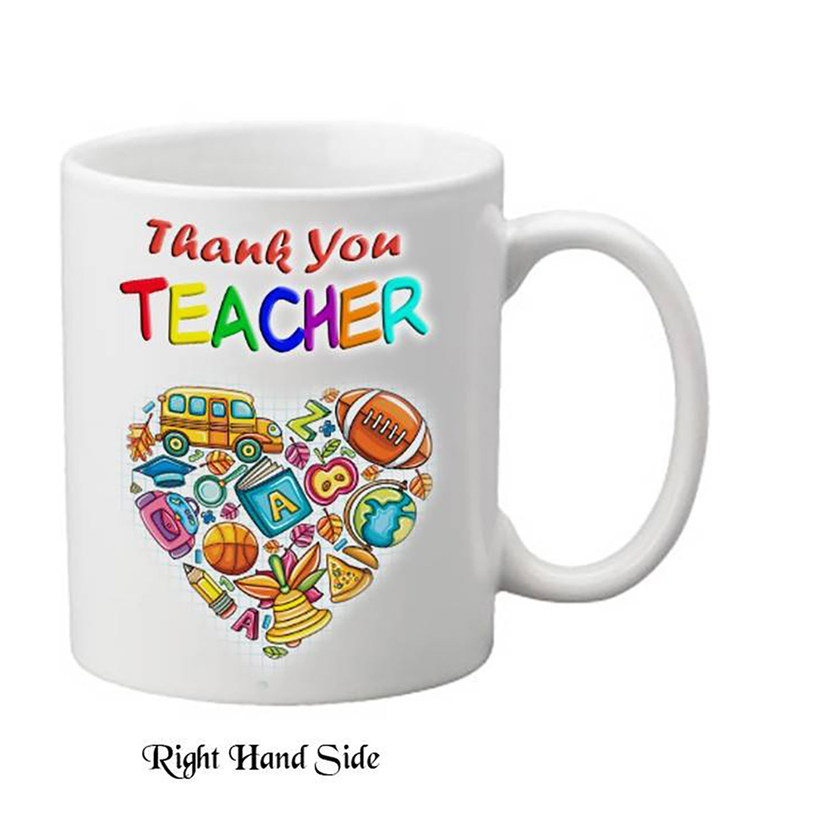 Personalised Thank You Teacher Mug Gift - Heart of School