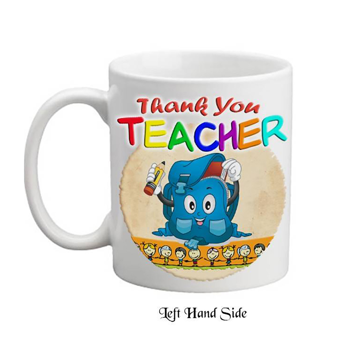 Personalised Thank You Teacher Mug Gift - Blue Packback