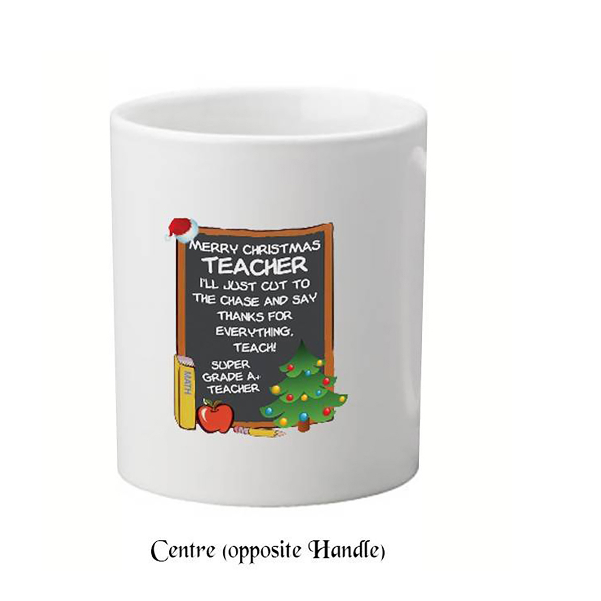 Personalised Christmas Teacher Mug Gift - Black board and tree