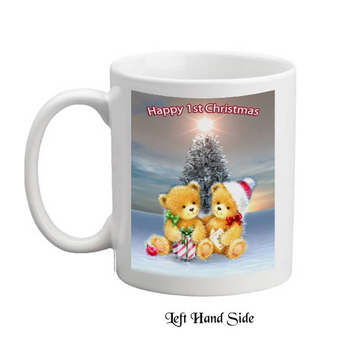 Personalsied Christmas Mug Gift - Mr & Mrs 1st Xmas - Teddies & Star