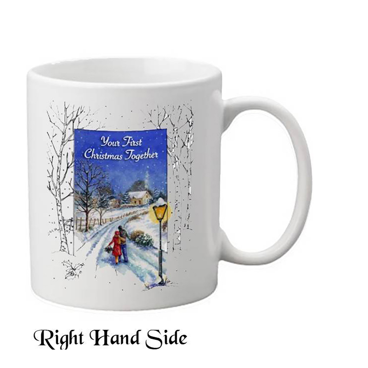 Personalsied Christmas Mug Gift - Your First Christmas - Snow Scene & Couple