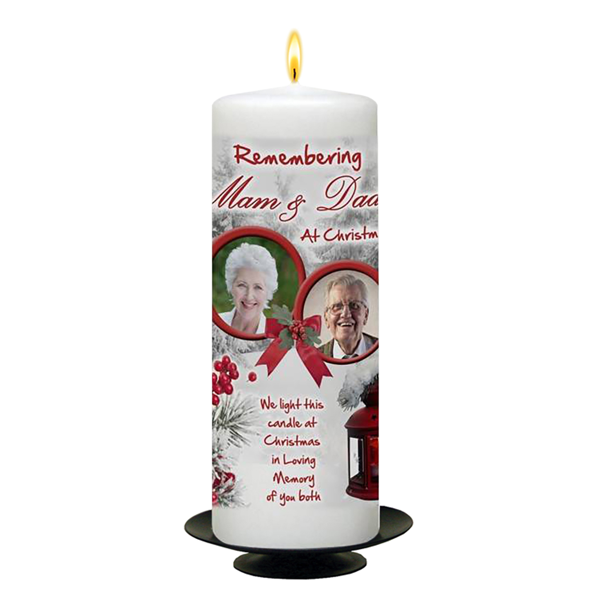 Personalised Christmas Remembrance Candle - Winter Scene