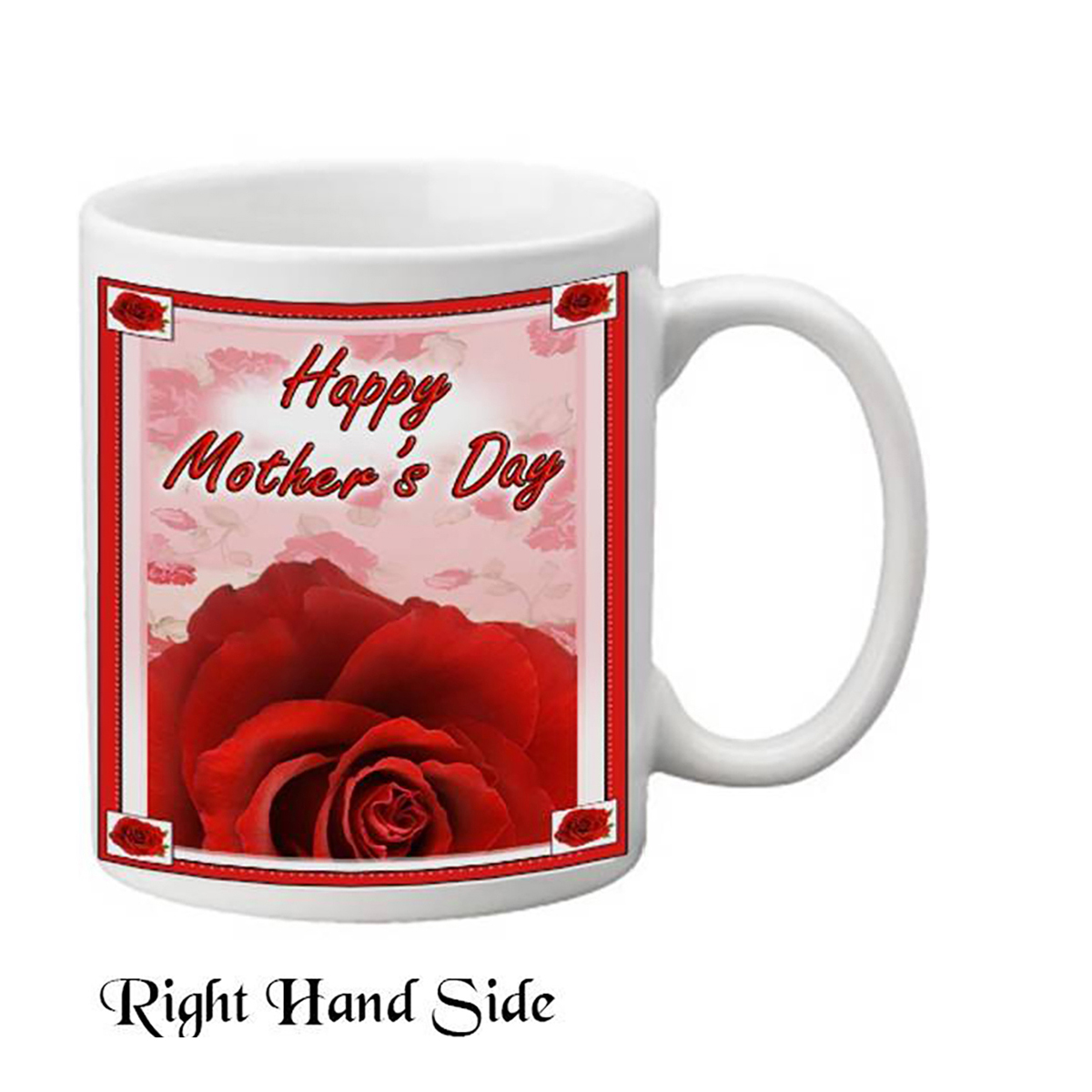 Personalised Mothers Day Mug Gift - Red Rose
