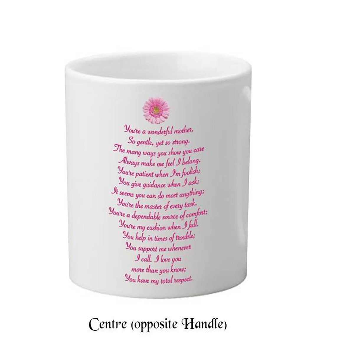 Personalised Mothers Day Mug Gift - Teddy & Pink Gerb