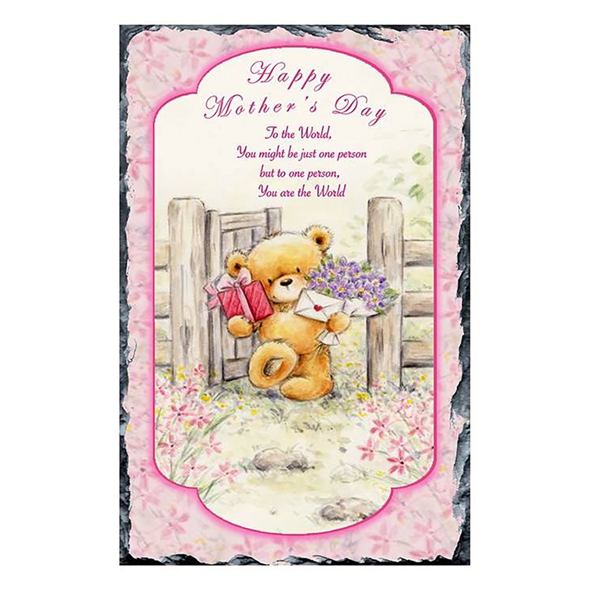 Personalised Mothers Day Slate Gift - Teddy at Gate