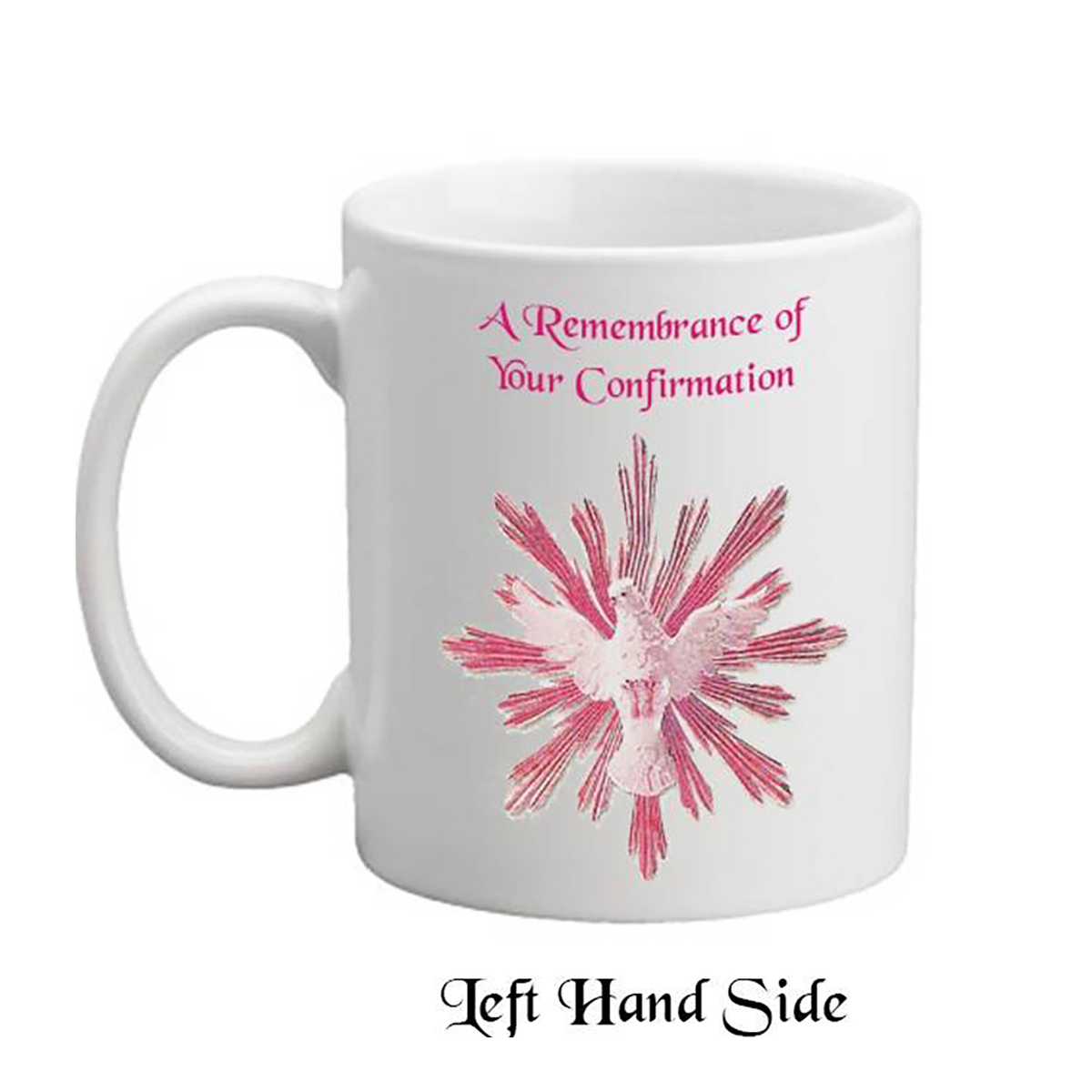 Personalised Confirmation Mug Gift - Open Dove Pink