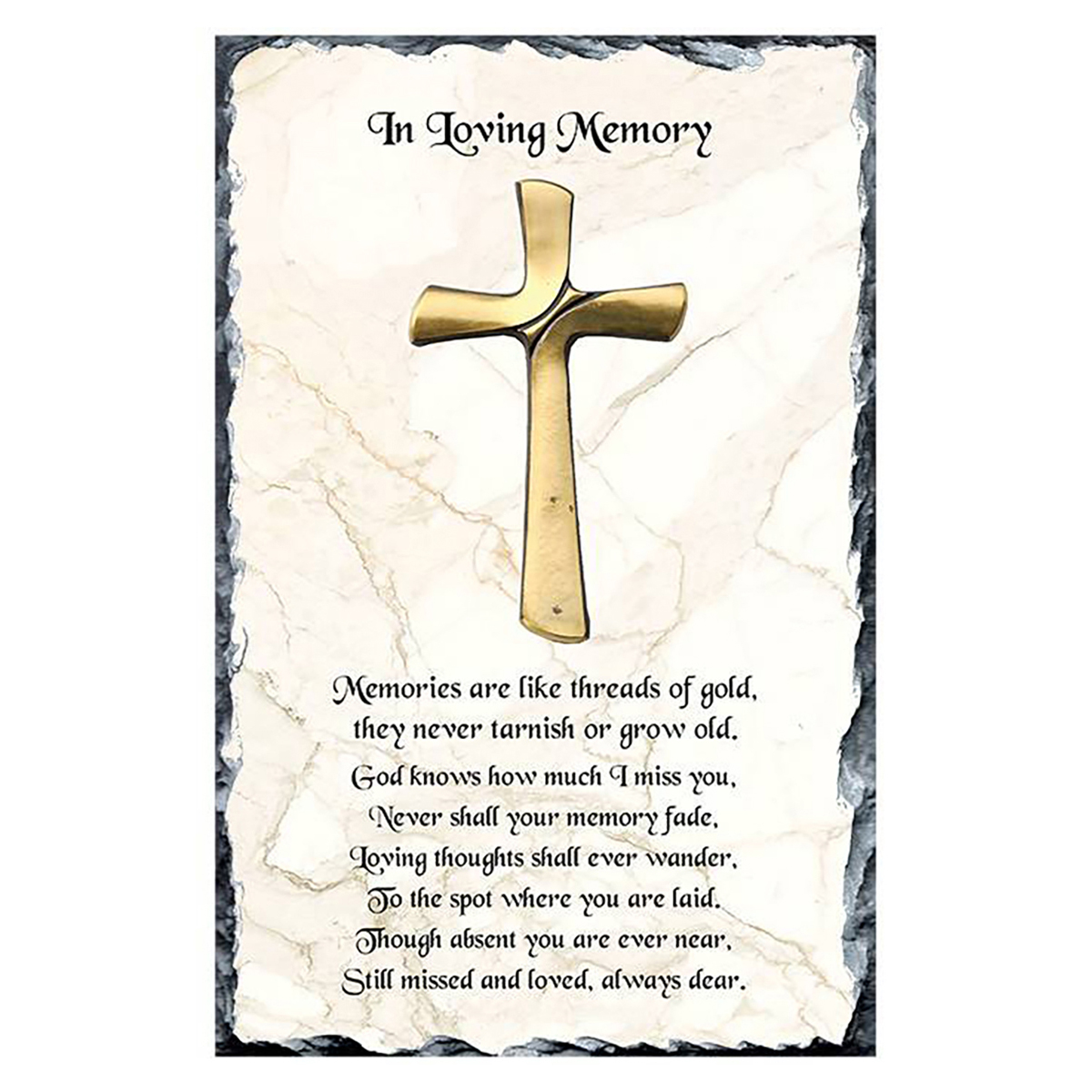 Personalsied Remembrance Slate - Gold Cross