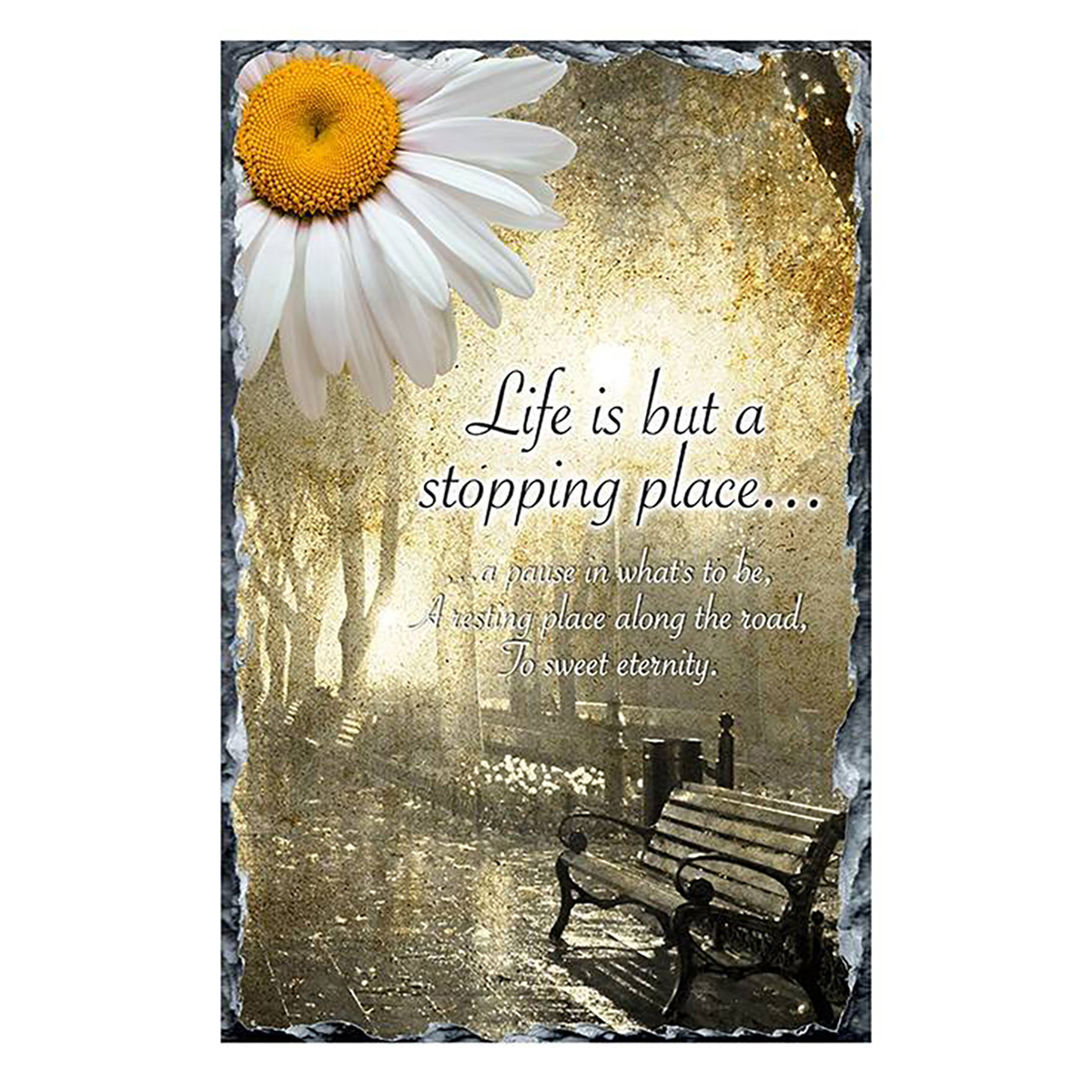 Personalsied Remembrance Slate - Daisy & Bench