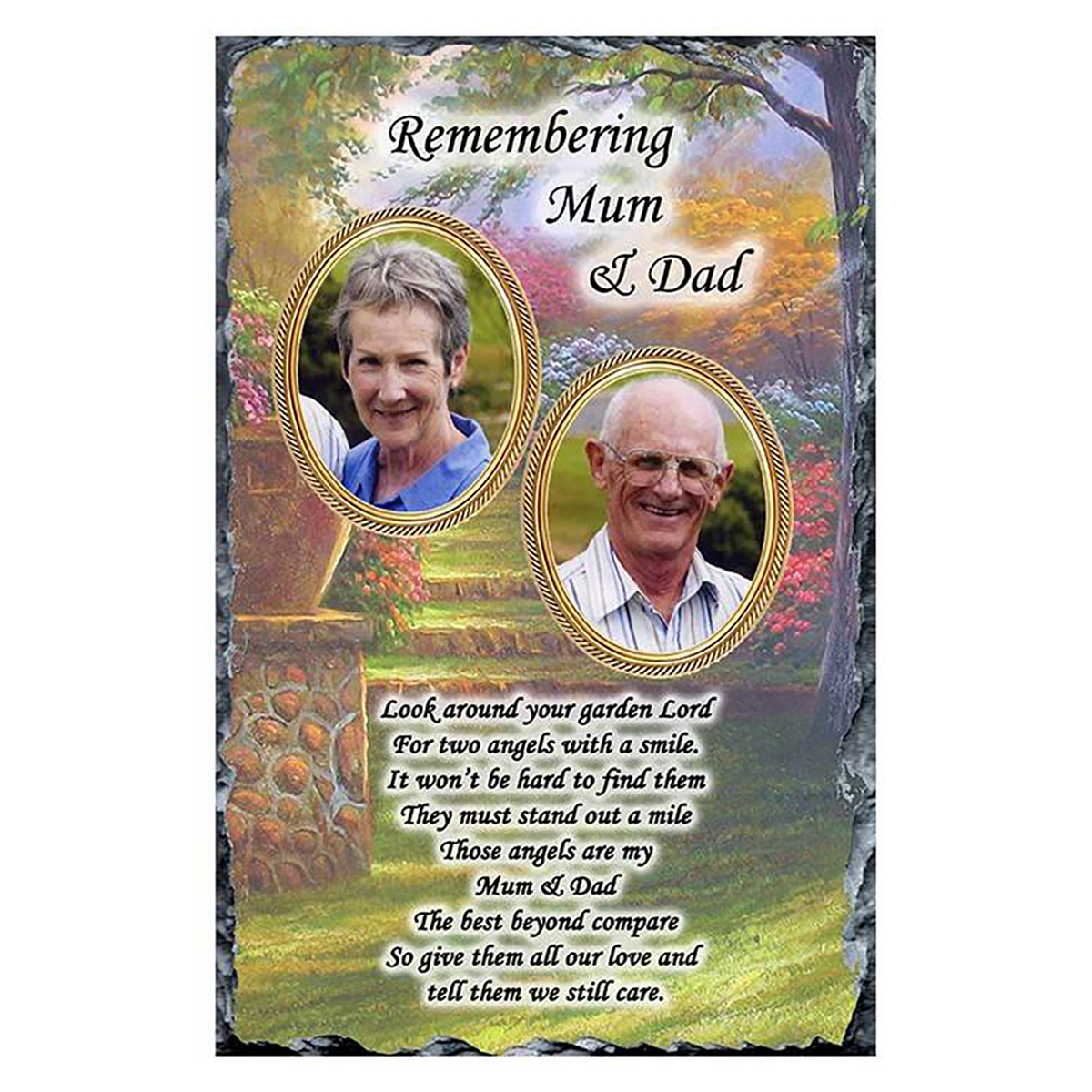 Personalsied Remembrance Slate - Garden & Photos
