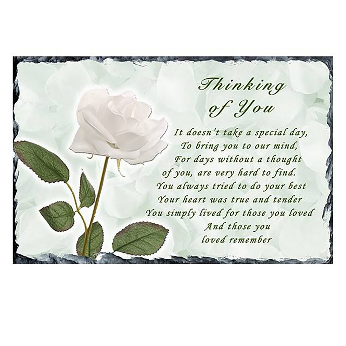 Personalsied Remembrance Slate -White Rose Landscape