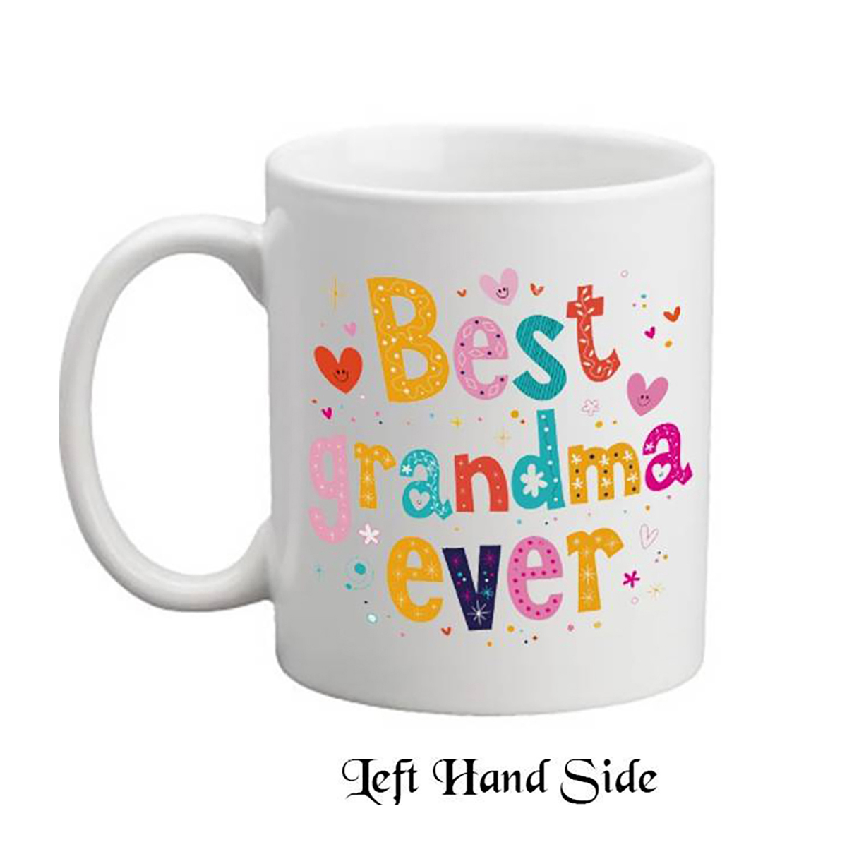 Personalised Mothers Day Mug Gift - Heart & Smiles Grandma