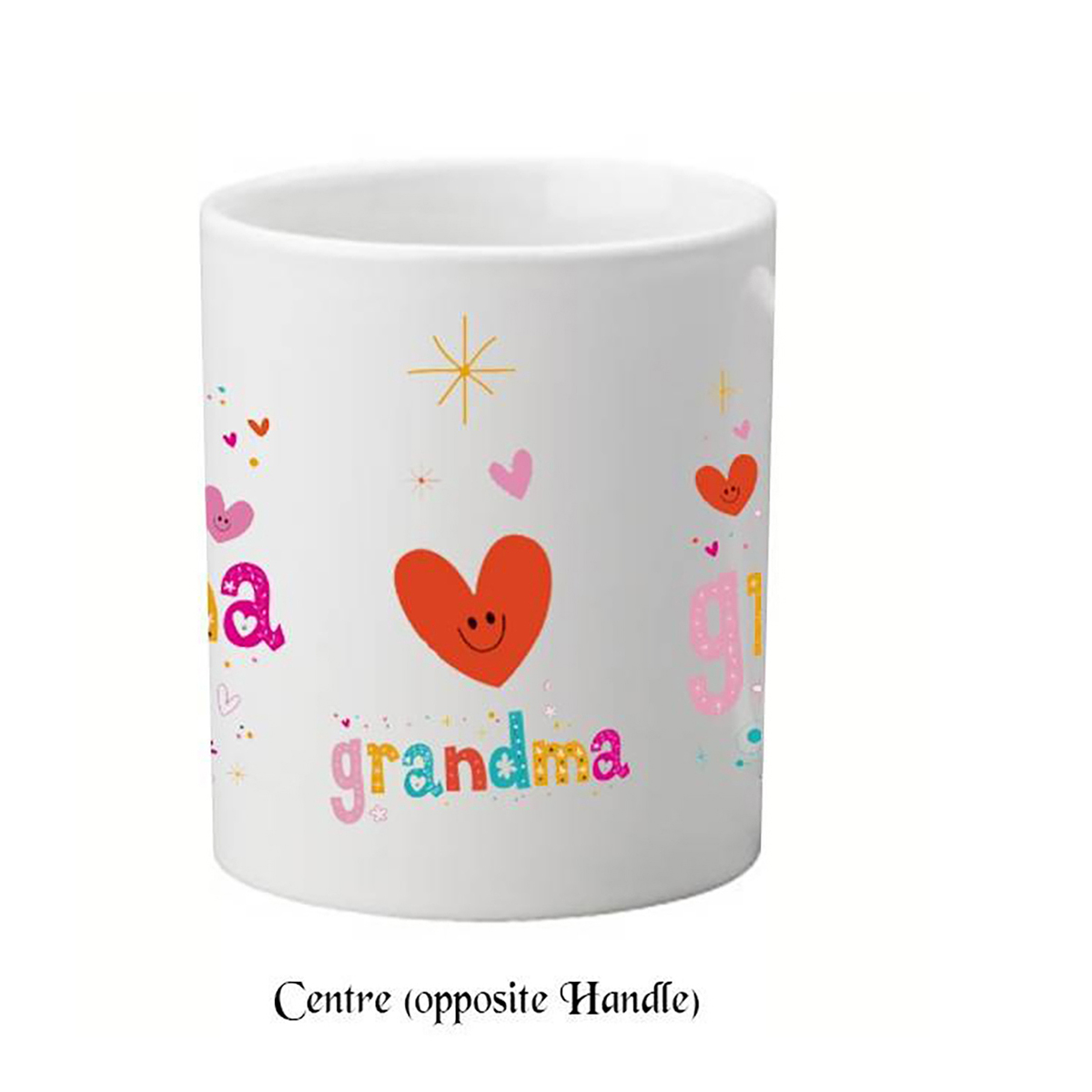 Personalised Mothers Day Mug Gift - Heart & Smiles Grandma