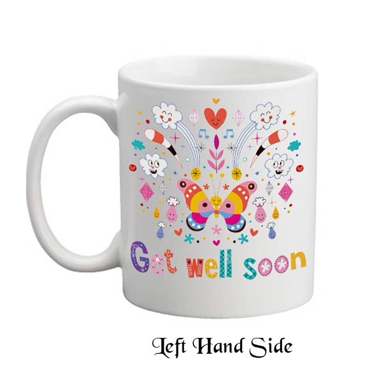 Personalised Get Well Soon Mug Gift - Colourful Butterfly