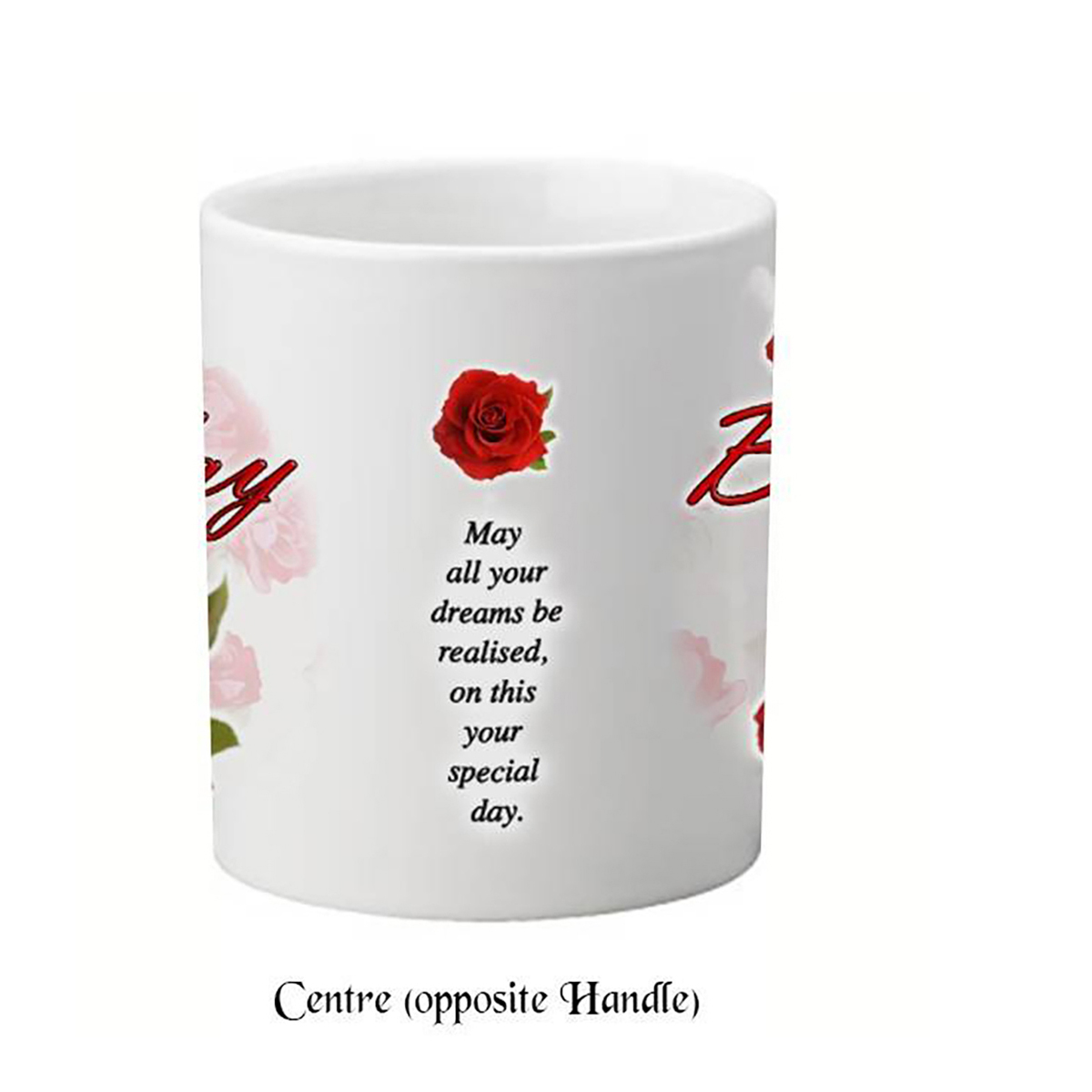 Personalised Birthday Mug Gift - Red Rose