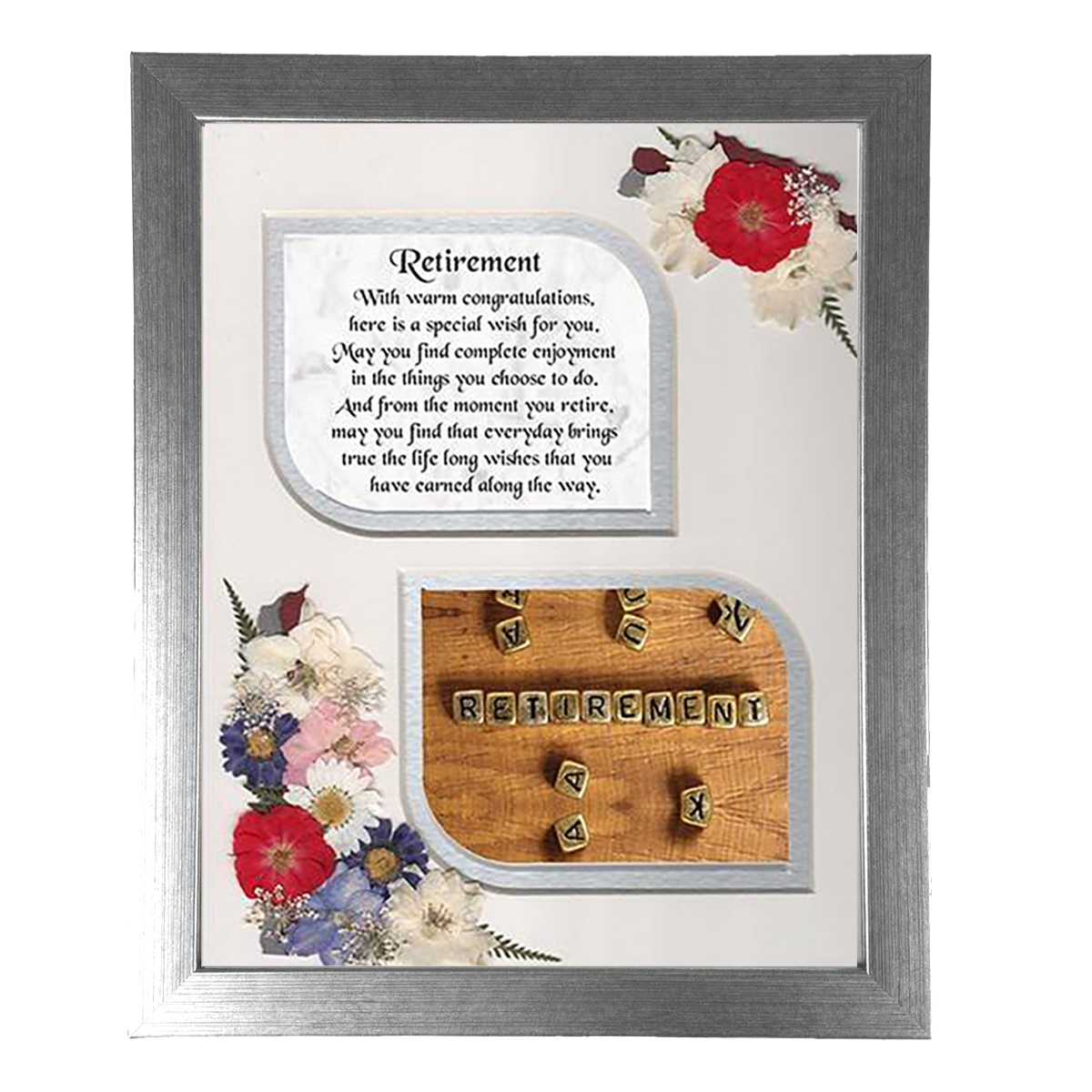 Personalised Retirement Frame - Flowers & Verse with Photo