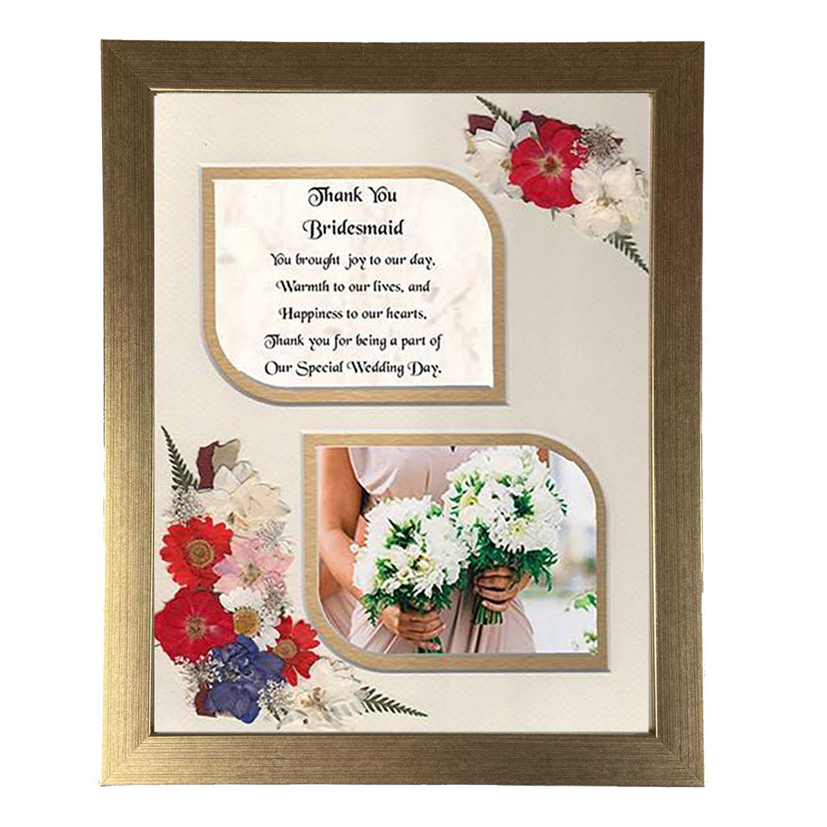 Personalised Wedding Thank You Frame - Wedding Thank You Bridesmaid Flowers & Verse & Photo