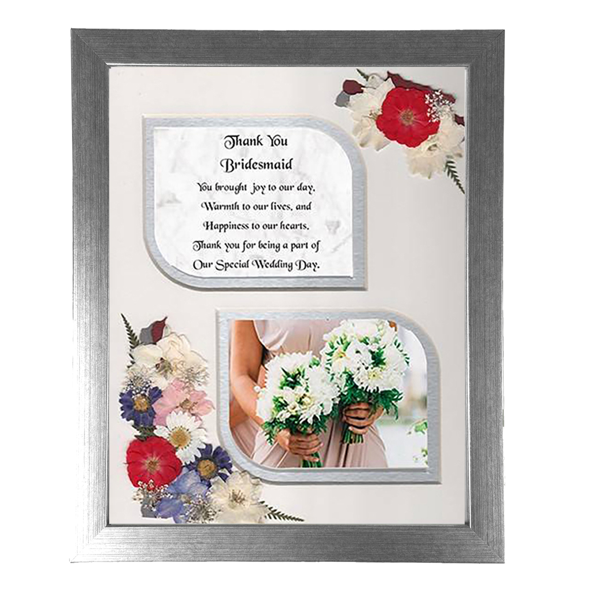 Personalised Wedding Thank You Frame - Wedding Thank You Bridesmaid Flowers & Verse & Photo