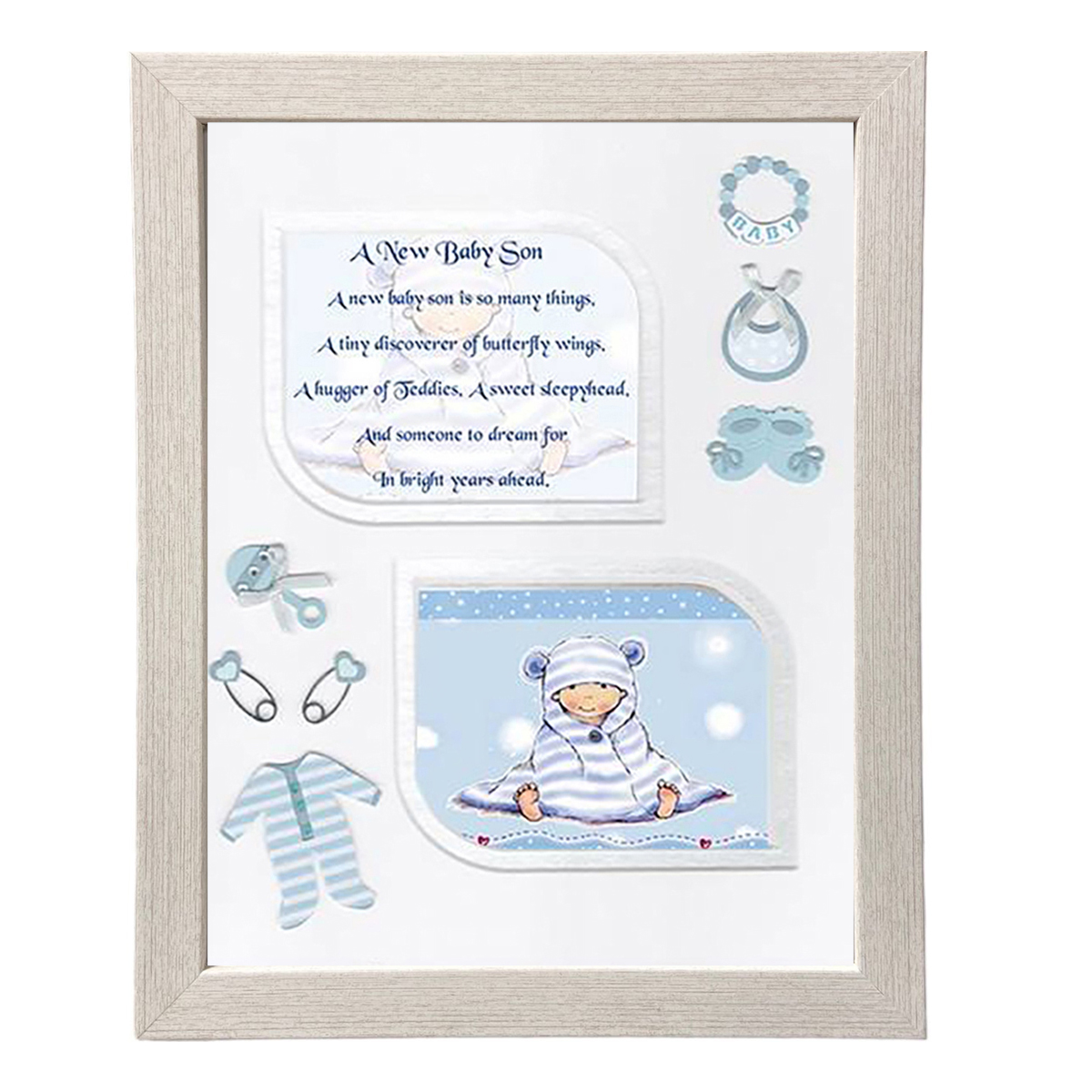 New Baby Frame - New Baby Son Blue