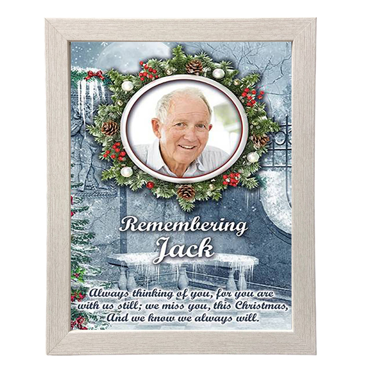 Christmas Remembrance Frame - Christmas Wreath & Photo