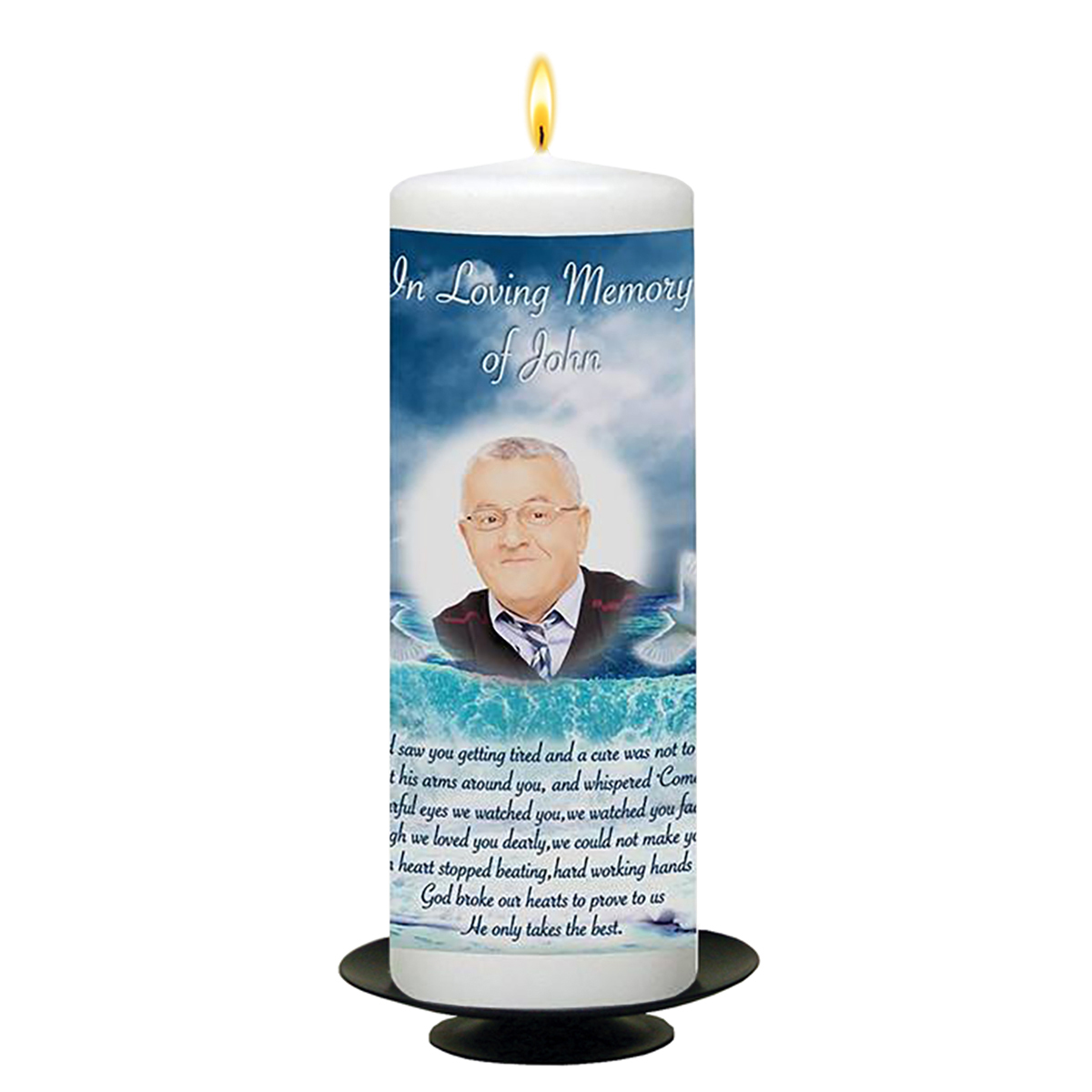 Personalised Remembrance Candle - Doves