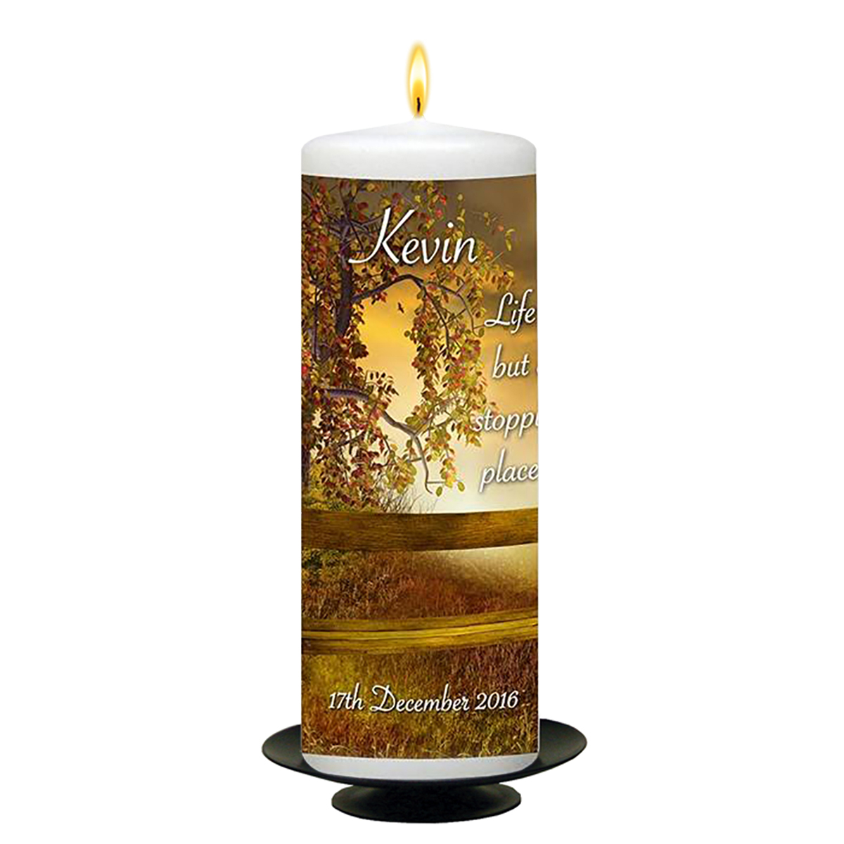 Personalised Remembrance Candle - Resting Bench