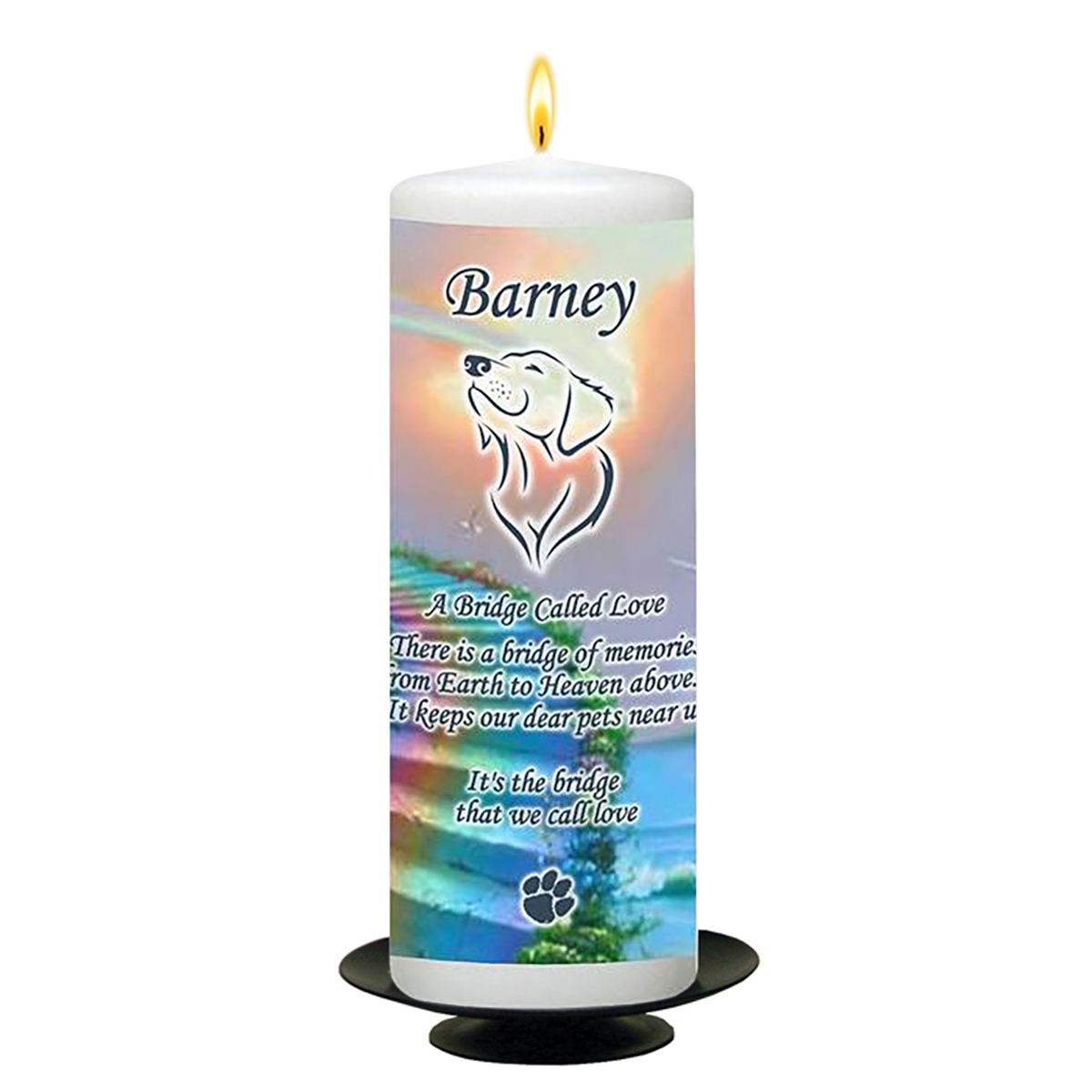 Personalised Remembrance Candle - Stairway & Paws Dog
