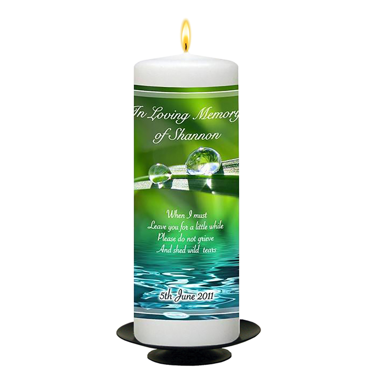 Personalised Remembrance Candle - Raindrops