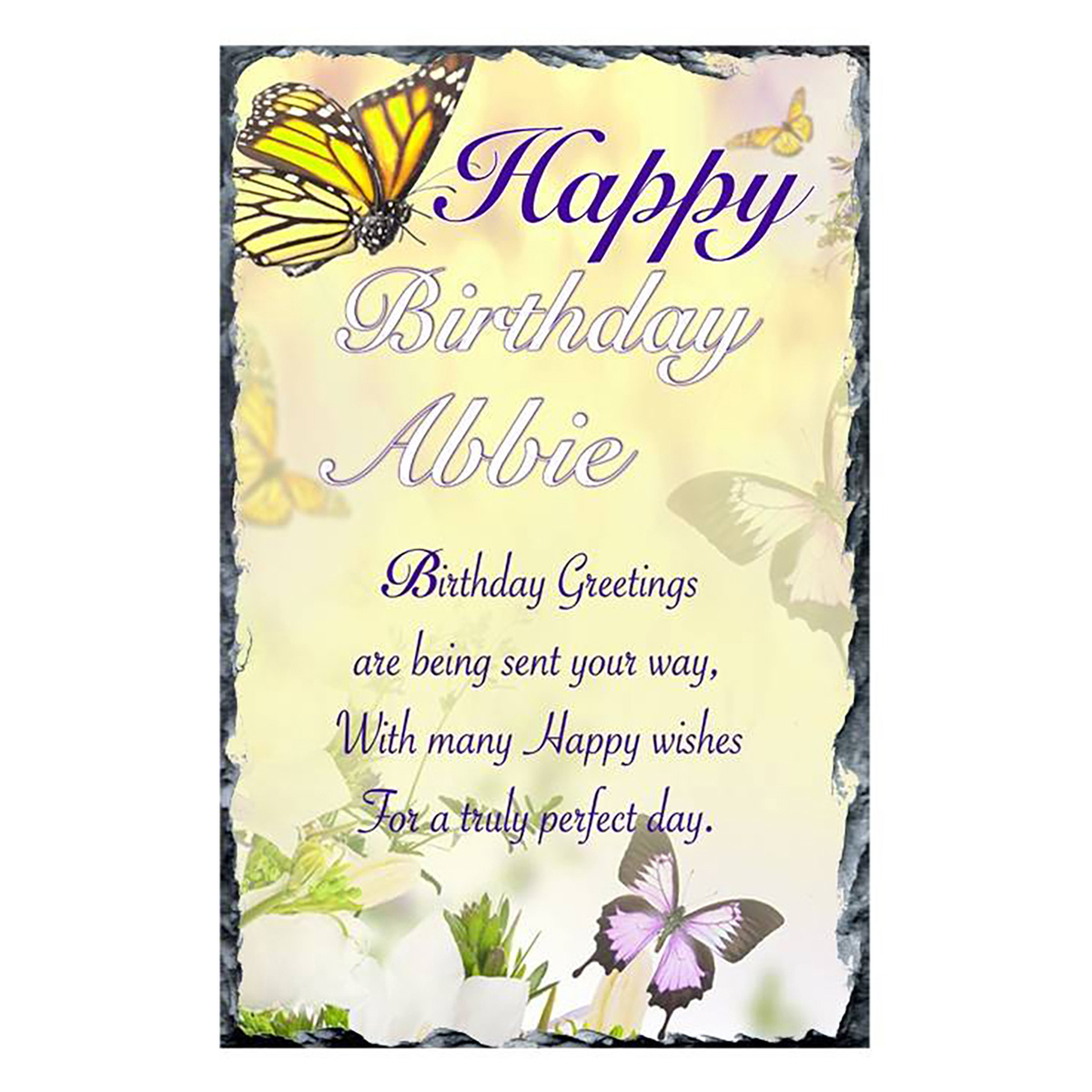 Personalsied Birthday Slate Gift - Butterflies & Orchids