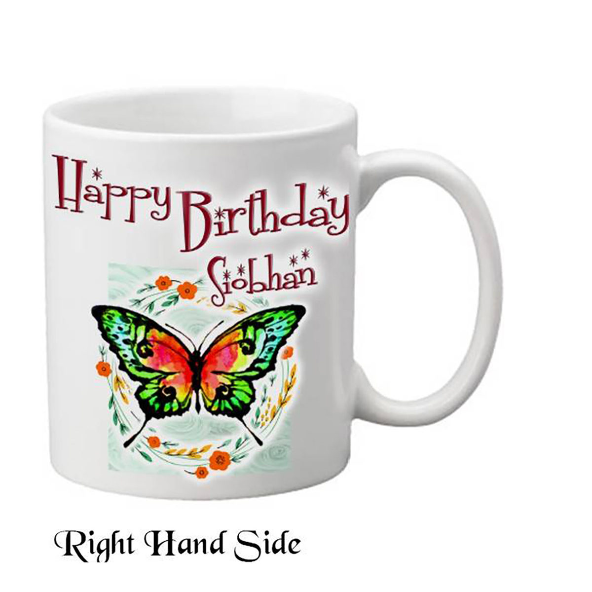 Personalised Birthday Mug Gift - Green Butterfly