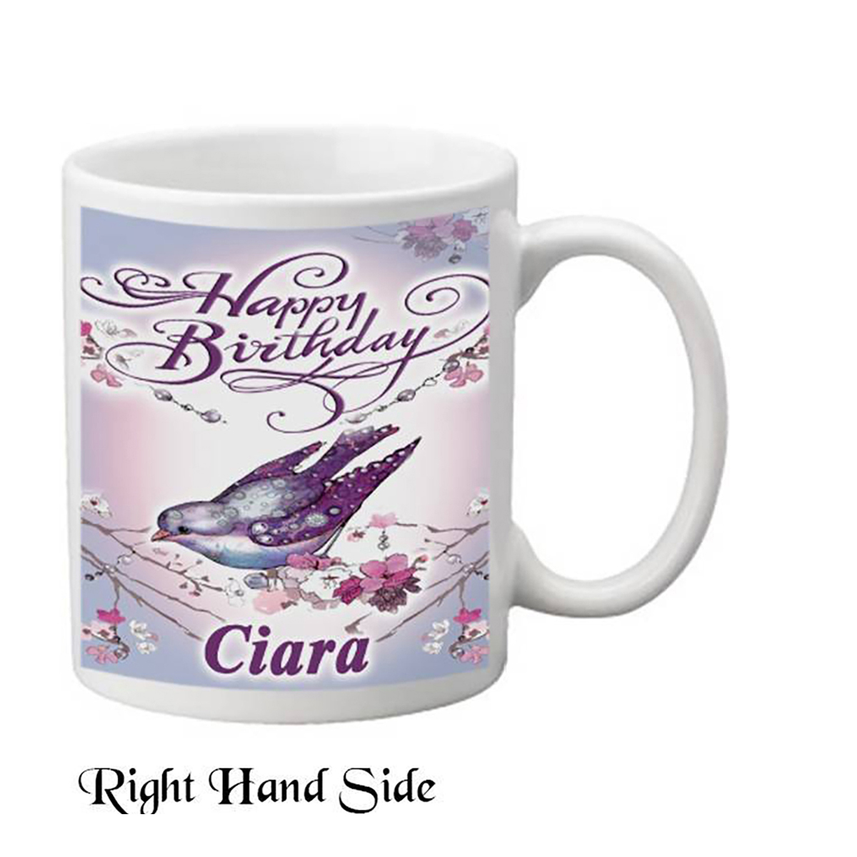 Personalised Birthday Mug Gift - Birds & Flowers