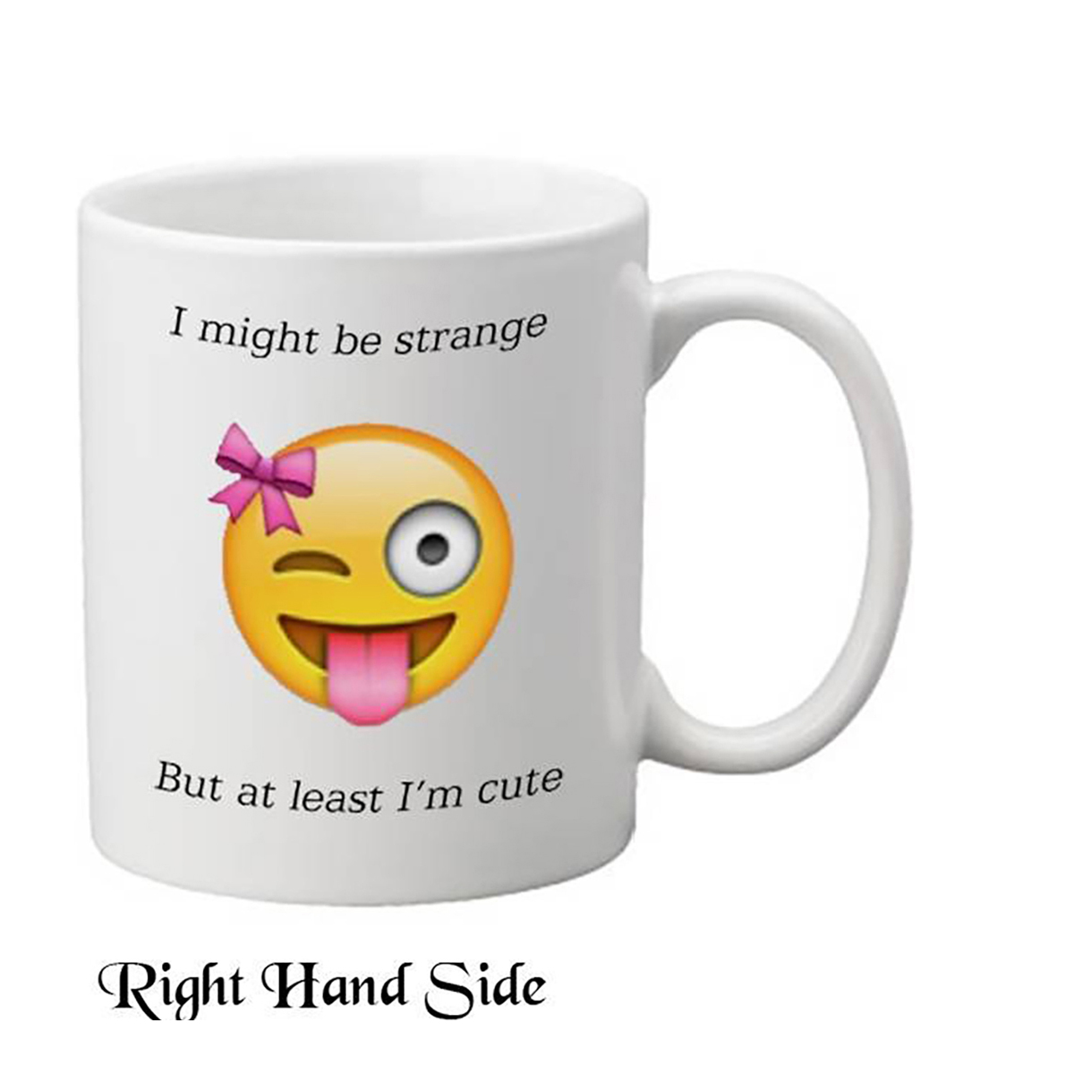 Personalised Mug Gift - Cute Pink Bow Emoji Mug