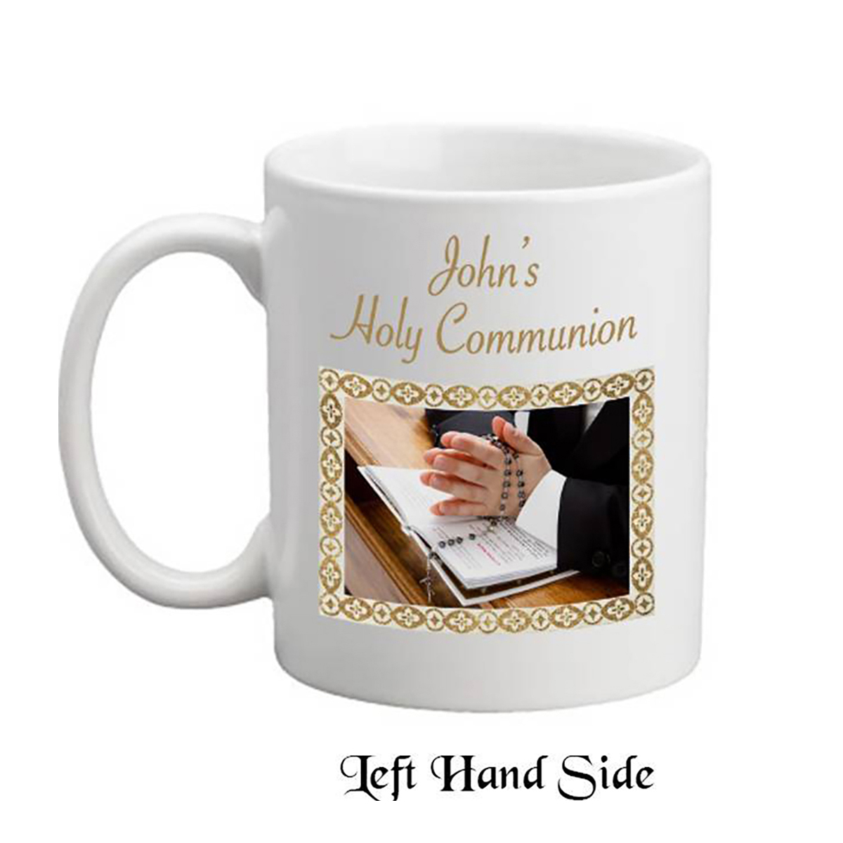 Personalised First Communion Mug Gift - Hands Boy