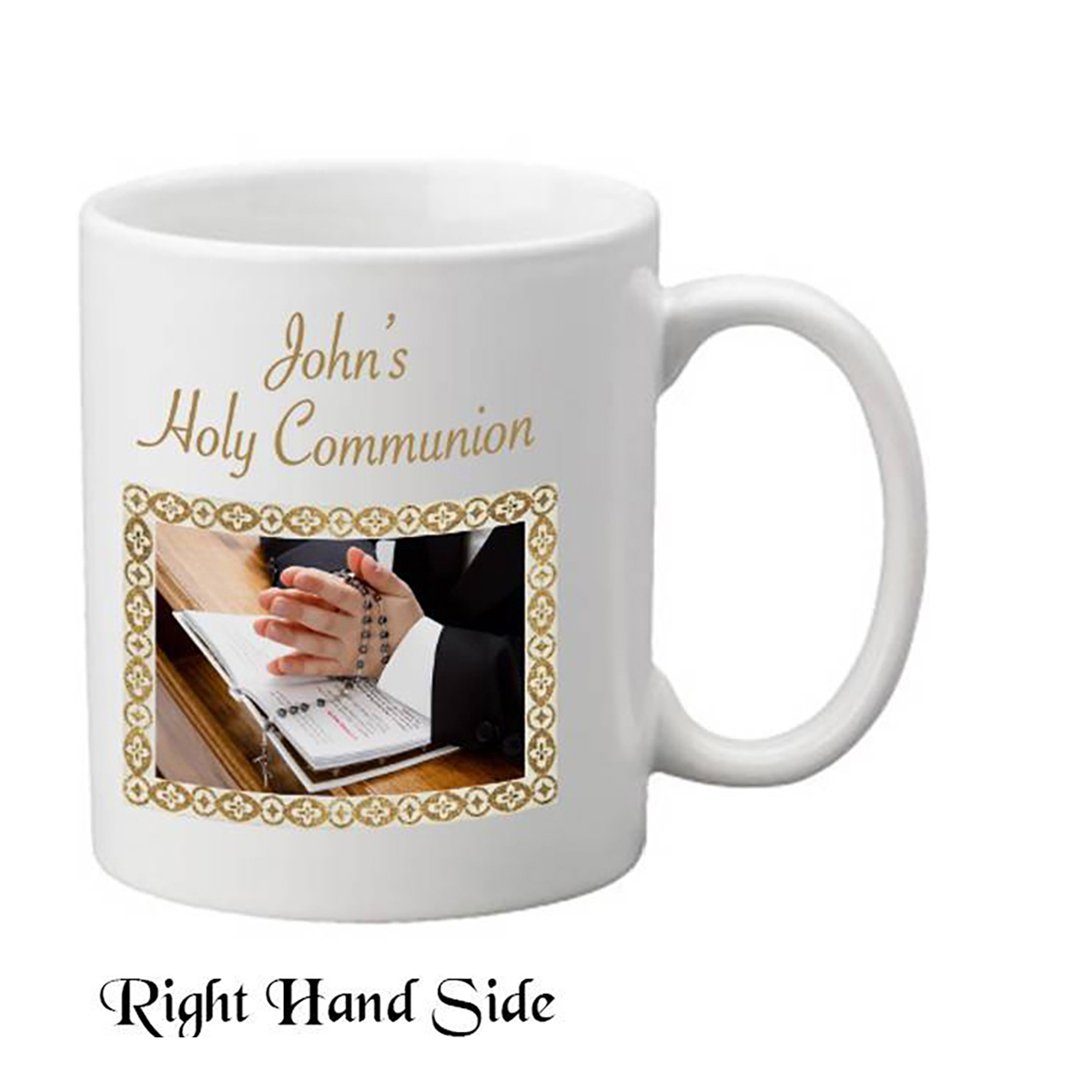 Personalised First Communion Mug Gift - Hands Boy