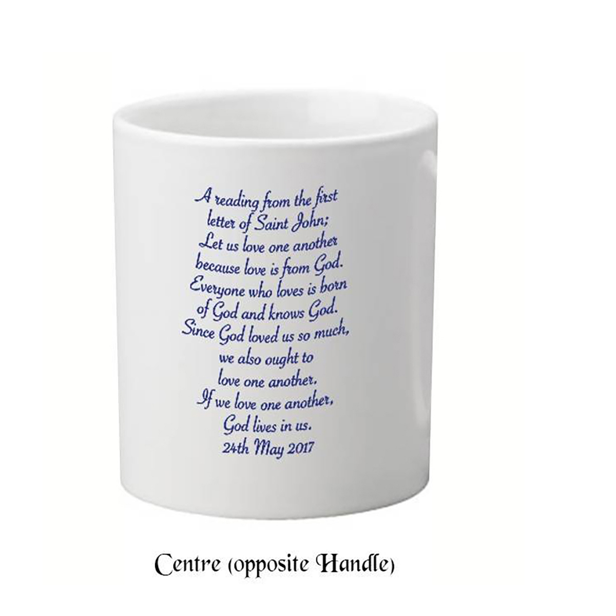 Personalised Communion Mug Gift - Blue Celtic Cross Communion