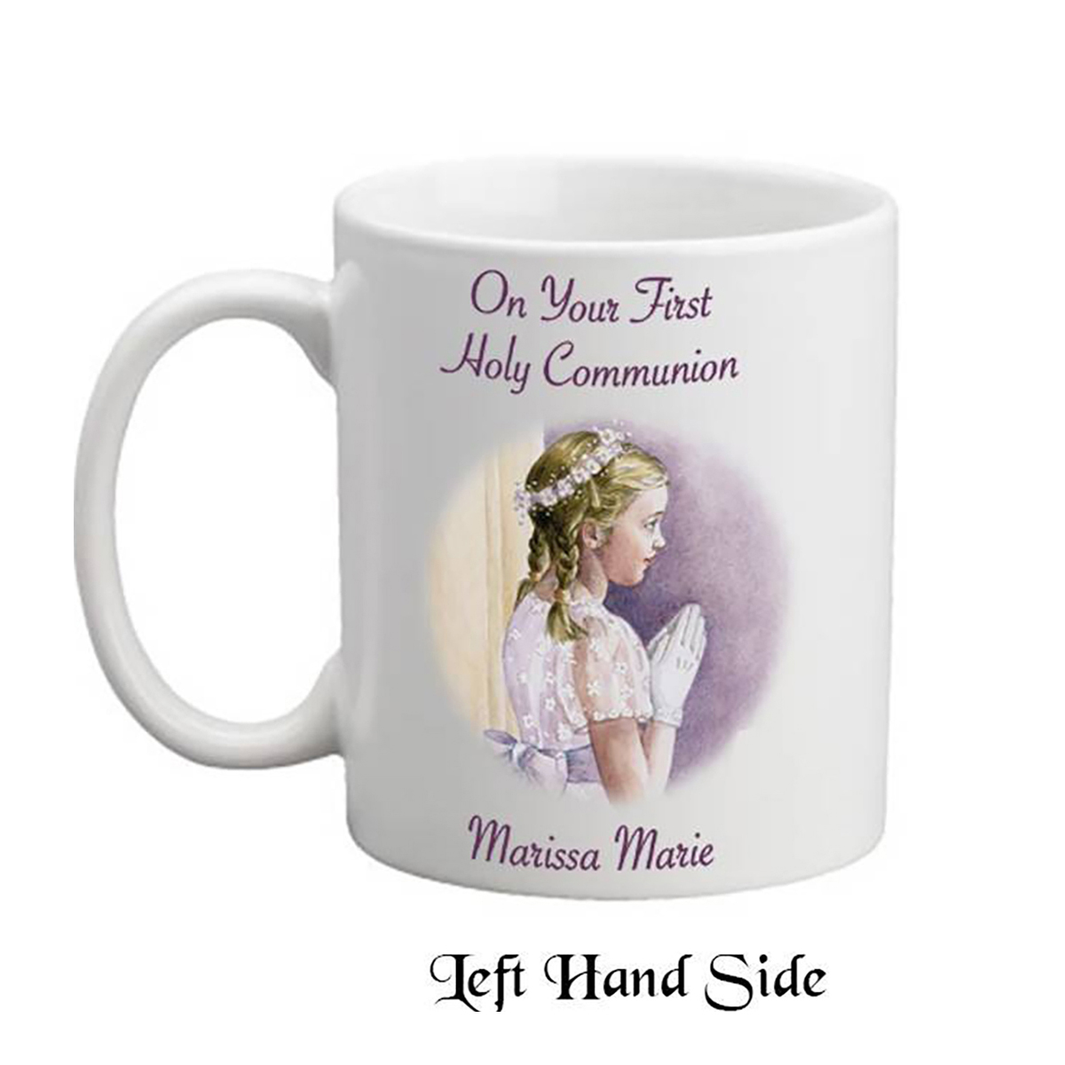 Personalised First Communion Mug Gift - Praying Girl