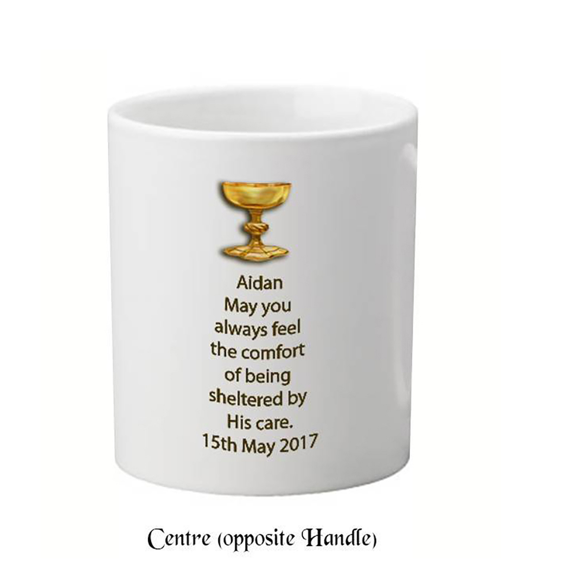 Personalised Communion Mug Gift - Chalice & Parchment