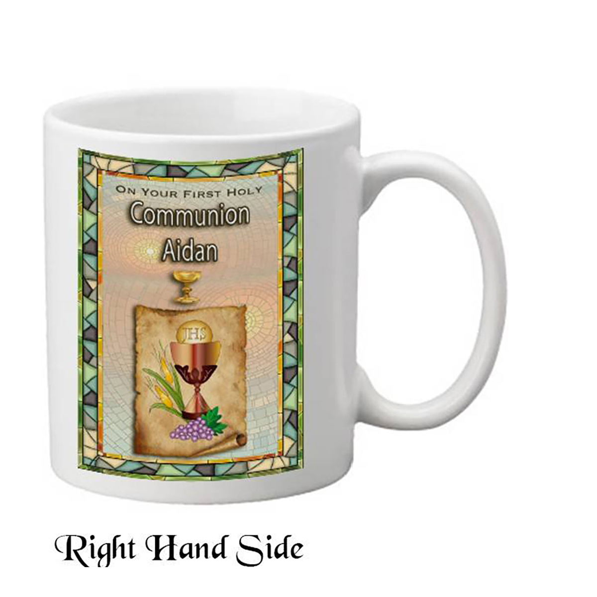 Personalised Communion Mug Gift - Chalice & Parchment