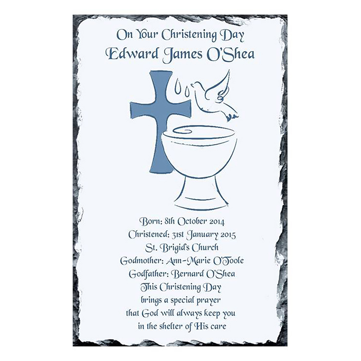 Personalised Boys Christening Candle - Font