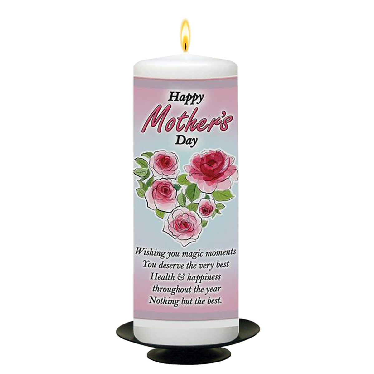 Personalised Mothers Day Candle Gift - Heart of Rose Love