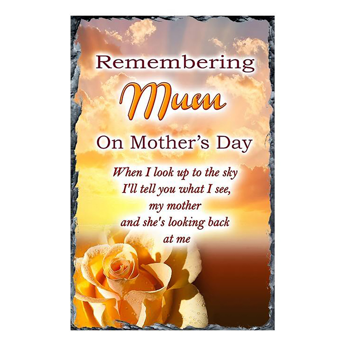 Personalised Mothers Day Remembrance Slate