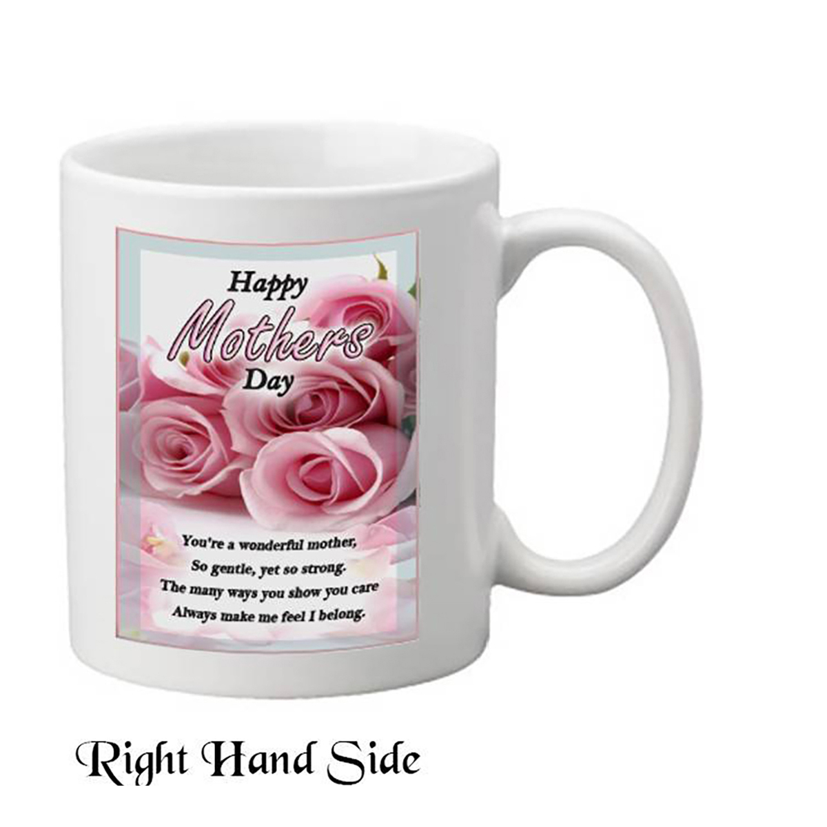 Personalised Mothers Day Mug Gift - Bunch of Pink Roses