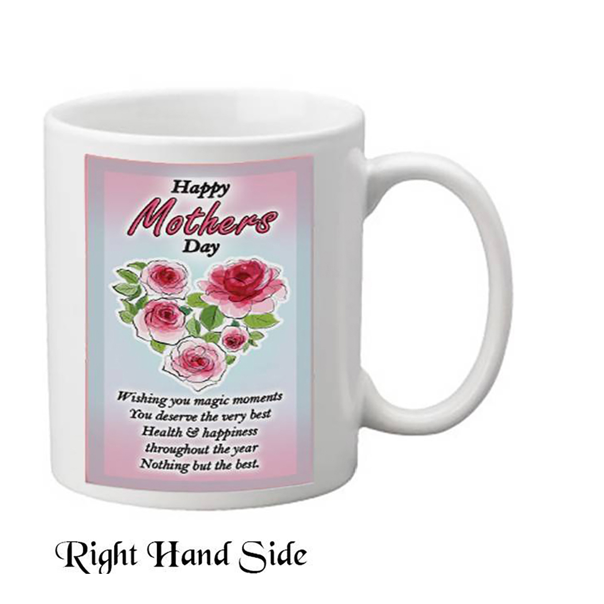 Personalised Mothers Day Mug Gift - Heart of Rose Love