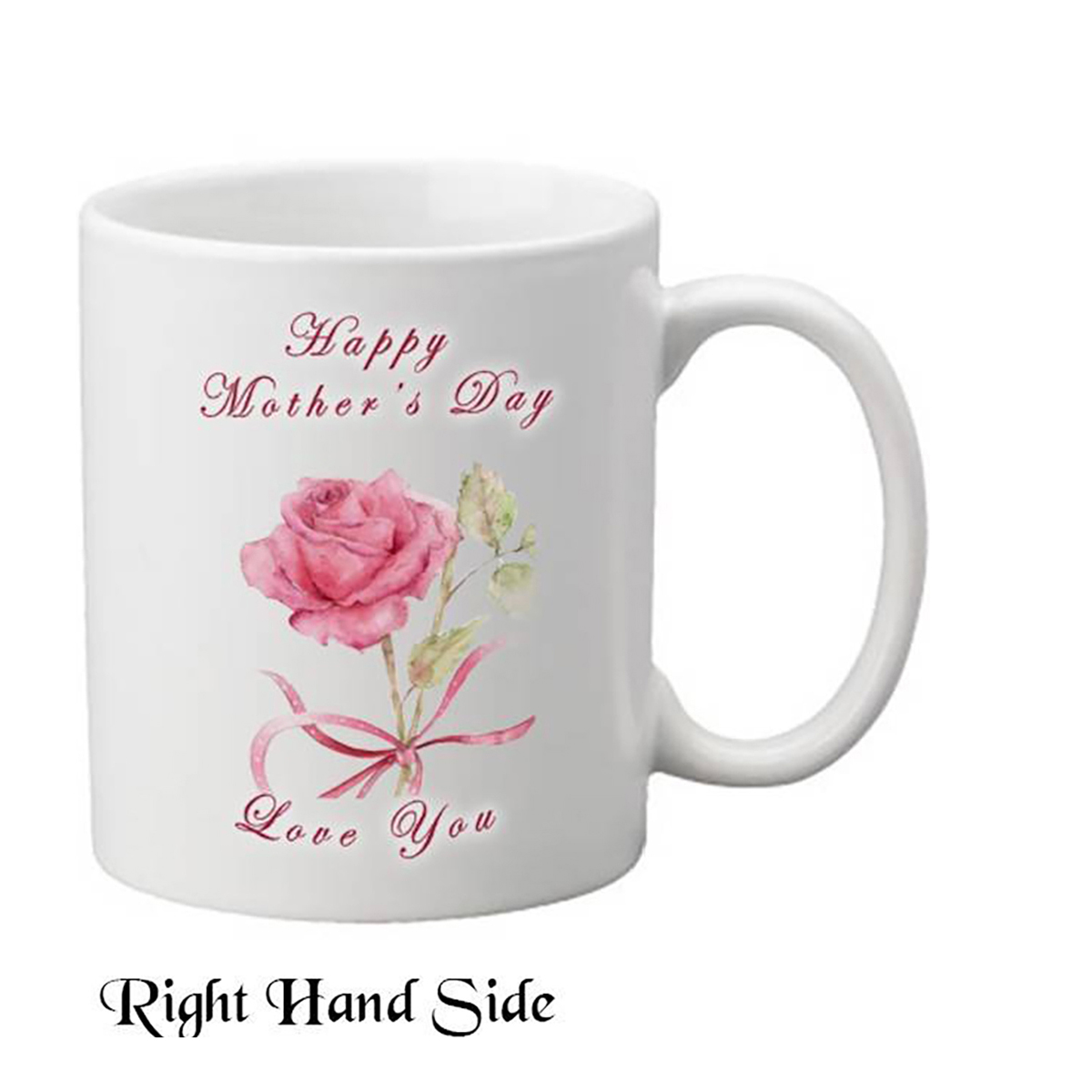 Personalised Mothers Day Mug Gift - Two Roses & Bow